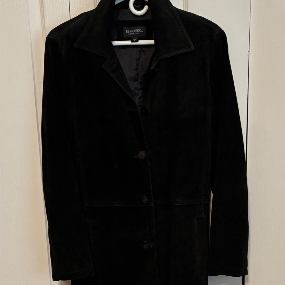 Bernardo Women's Elegant Black suede coat.